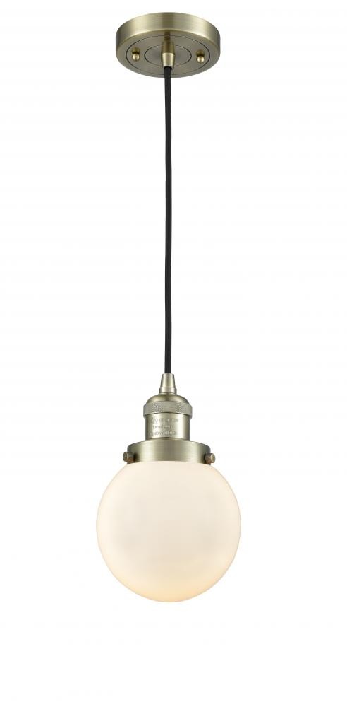 One Light Mini Pendant by Innovations - Franklin Restoration Collection, Antique Brass Finish - 201C-AB-G201-6