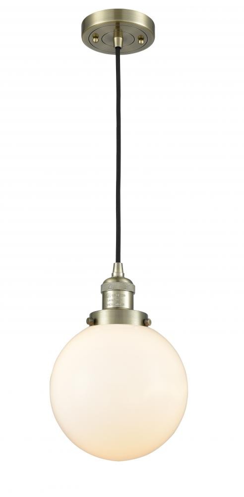 One Light Mini Pendant by Innovations - Franklin Restoration Collection, Antique Brass Finish - 201C-AB-G201-8