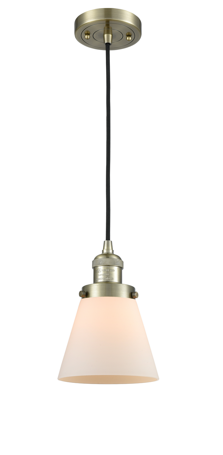 LED Mini Pendant by Innovations - Franklin Restoration Collection, Antique Brass Finish - 201C-AB-G61-LED