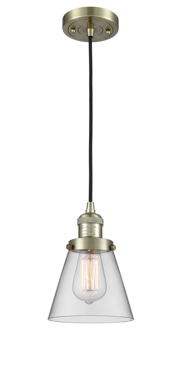 LED Mini Pendant by Innovations - Franklin Restoration Collection, Antique Brass Finish - 201C-AB-G62-LED