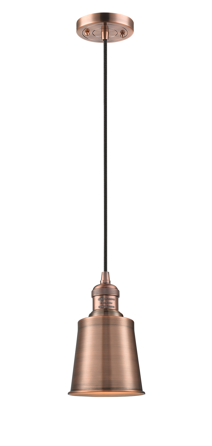 One Light Mini Pendant by Innovations - Franklin Restoration Collection, Antique Copper Finish - 201C-AC-M9-AC