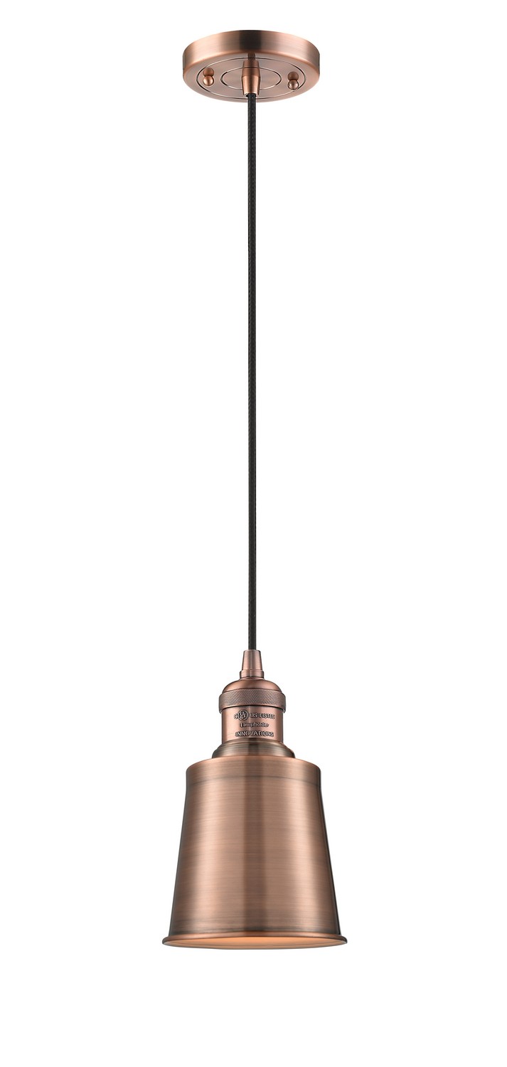 LED Mini Pendant by Innovations - Franklin Restoration Collection, Antique Copper Finish - 201C-AC-M9-AC-LED