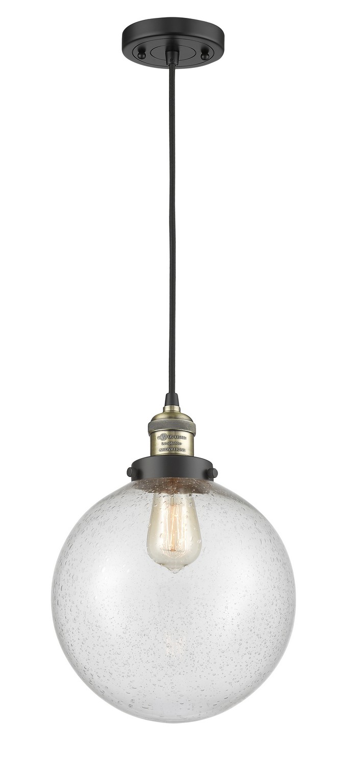 LED Mini Pendant by Innovations - Franklin Restoration Collection, Black Antique Brass Finish - 201C-BAB-G204-10-LED