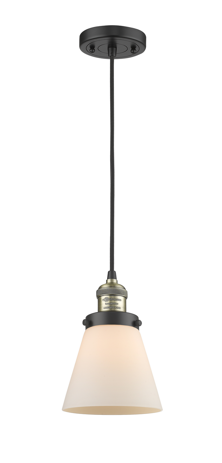 One Light Mini Pendant by Innovations - Franklin Restoration Collection, Black Antique Brass Finish - 201C-BAB-G61