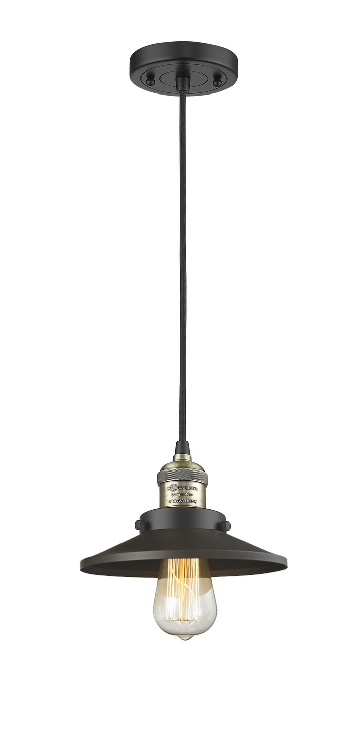 One Light Mini Pendant by Innovations - Franklin Restoration Collection, Black Antique Brass Finish - 201C-BAB-M6