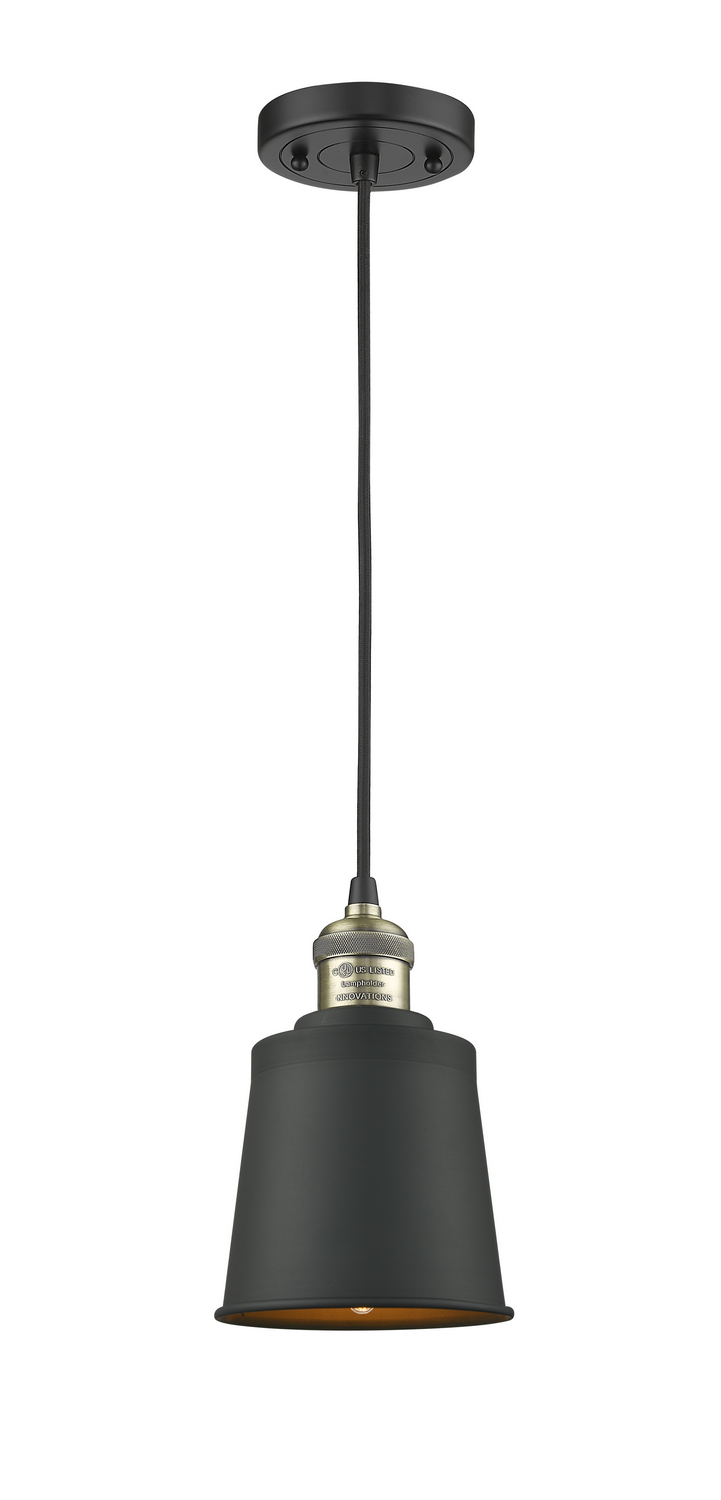 LED Mini Pendant by Innovations - Franklin Restoration Collection, Black Antique Brass Finish - 201C-BAB-M9-AB-LED