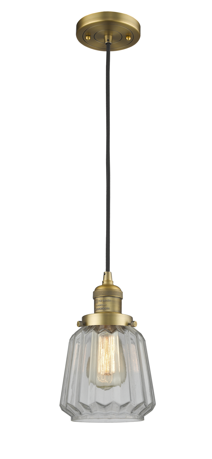 LED Mini Pendant by Innovations - Franklin Restoration Collection, Brushed Brass Finish - 201C-BB-G142-LED
