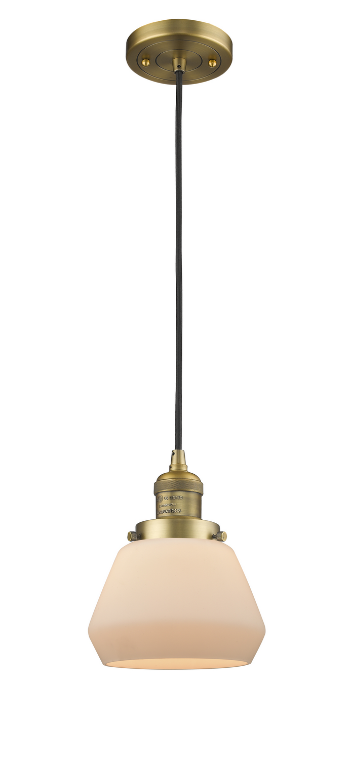 LED Mini Pendant by Innovations - Franklin Restoration Collection, Brushed Brass Finish - 201C-BB-G171-LED