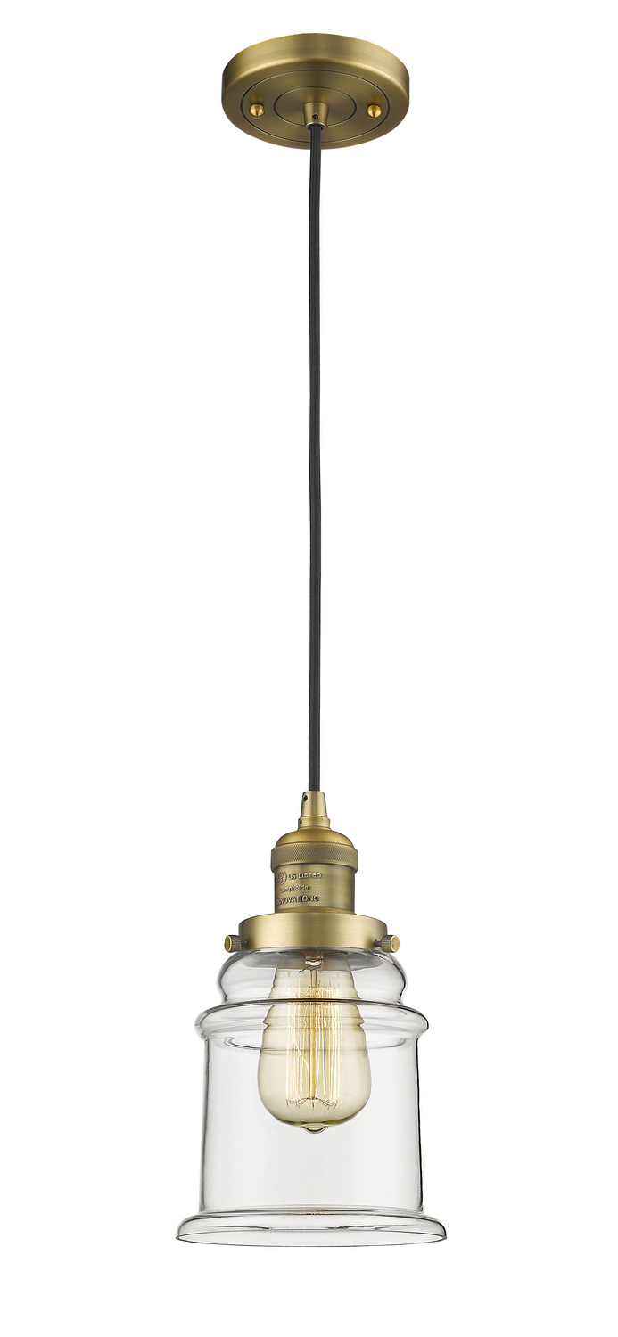 LED Mini Pendant by Innovations - Franklin Restoration Collection, Brushed Brass Finish - 201C-BB-G182-LED