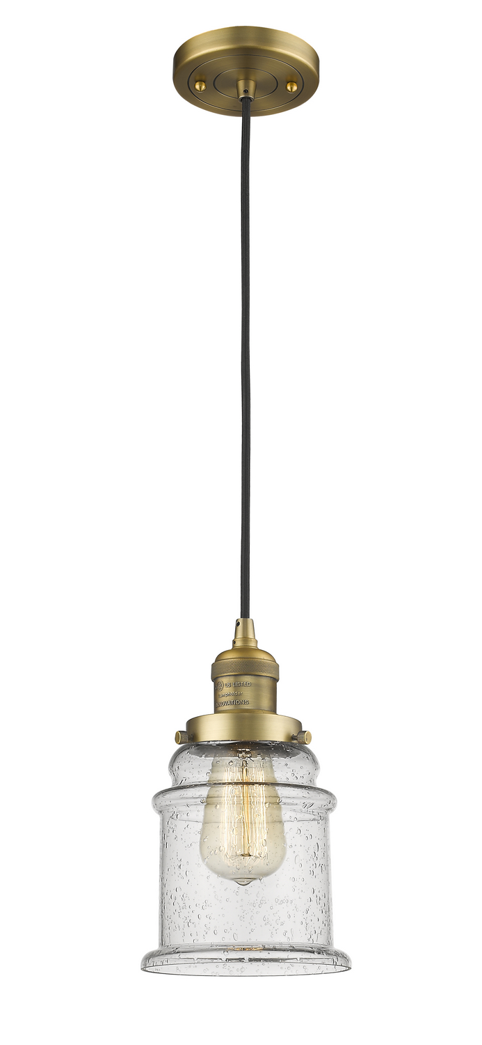 LED Mini Pendant by Innovations - Franklin Restoration Collection, Brushed Brass Finish - 201C-BB-G184-LED