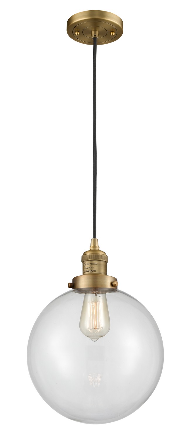 LED Mini Pendant by Innovations - Franklin Restoration Collection, Brushed Brass Finish - 201C-BB-G202-10-LED