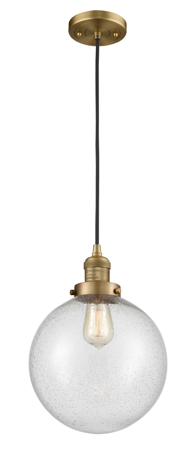 LED Mini Pendant by Innovations - Franklin Restoration Collection, Brushed Brass Finish - 201C-BB-G204-10-LED