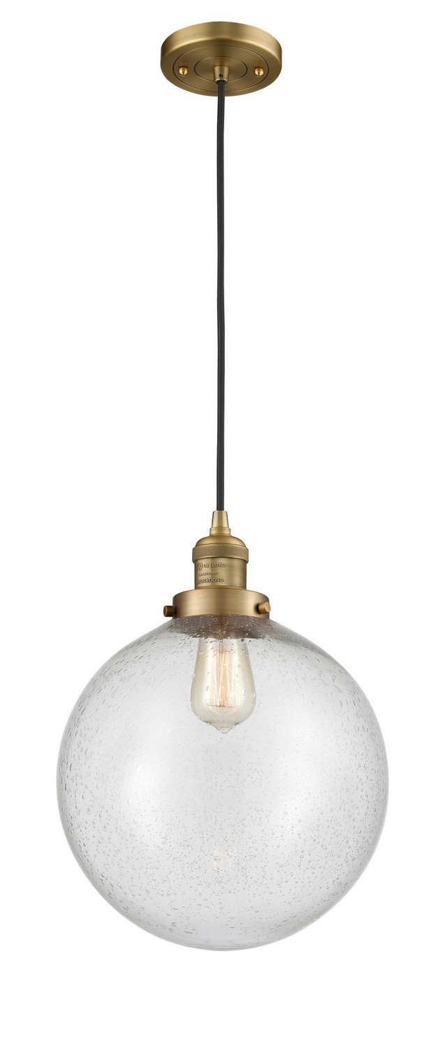 LED Mini Pendant by Innovations - Franklin Restoration Collection, Brushed Brass Finish - 201C-BB-G204-12-LED