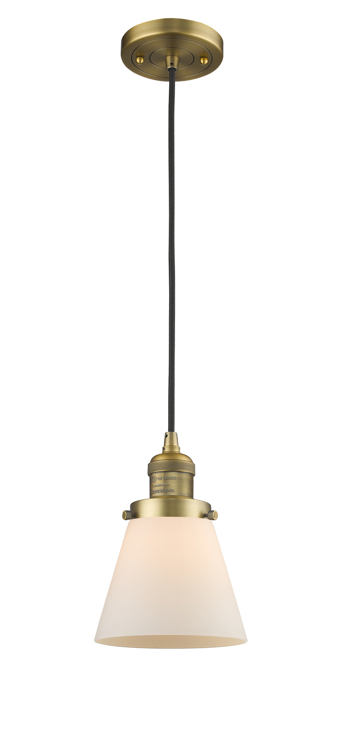 LED Mini Pendant by Innovations - Franklin Restoration Collection, Brushed Brass Finish - 201C-BB-G61-LED