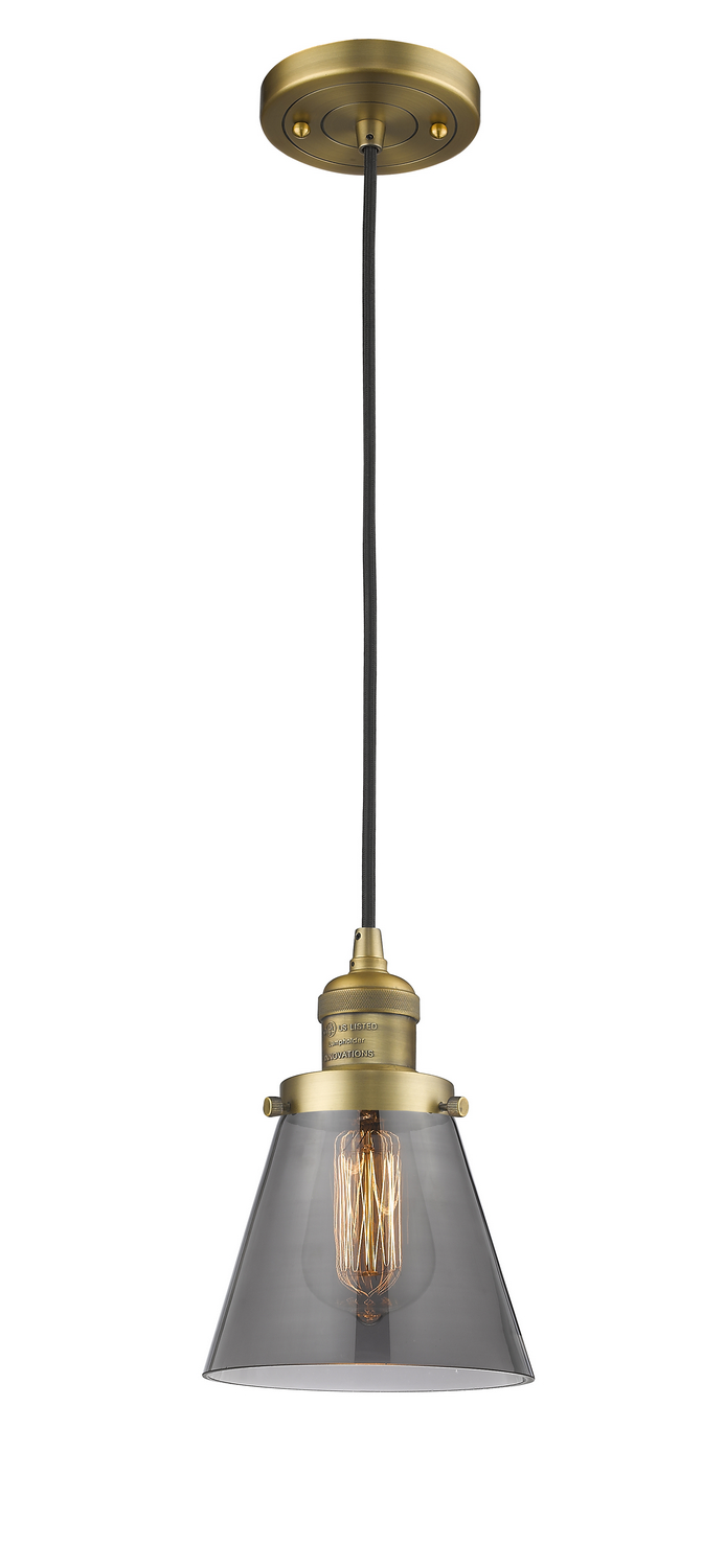 LED Mini Pendant by Innovations - Franklin Restoration Collection, Brushed Brass Finish - 201C-BB-G63-LED