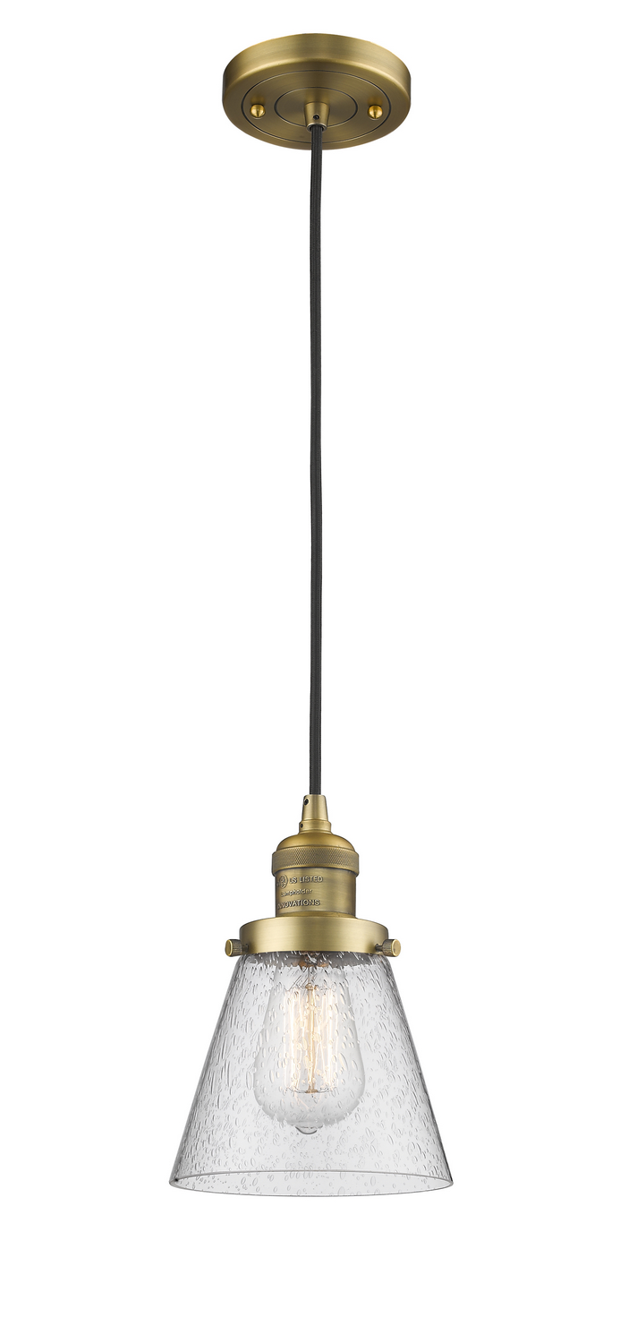 LED Mini Pendant by Innovations - Franklin Restoration Collection, Brushed Brass Finish - 201C-BB-G64-LED