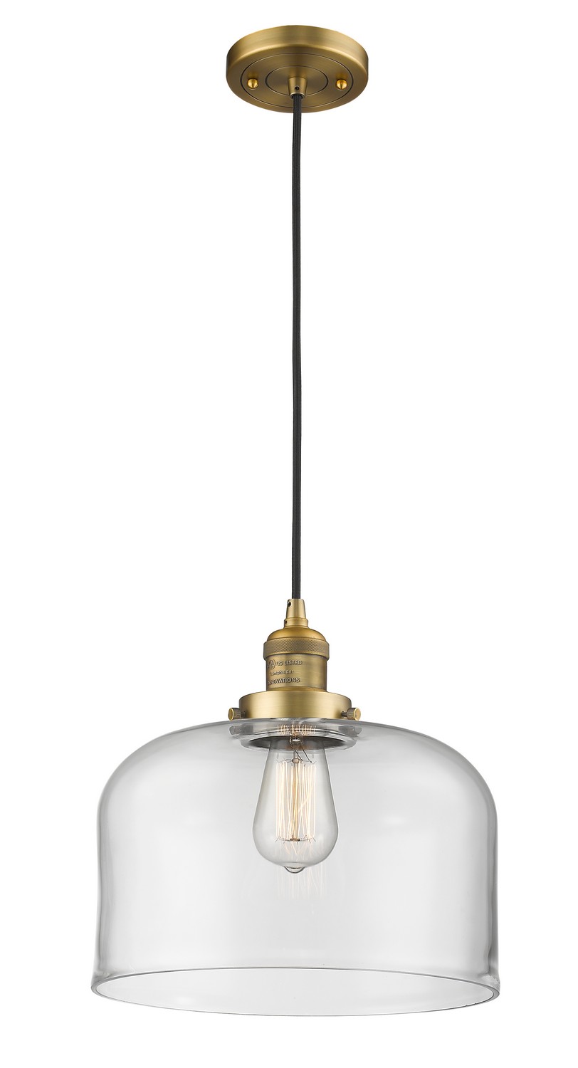 LED Mini Pendant by Innovations - Franklin Restoration Collection, Brushed Brass Finish - 201C-BB-G72-L-LED
