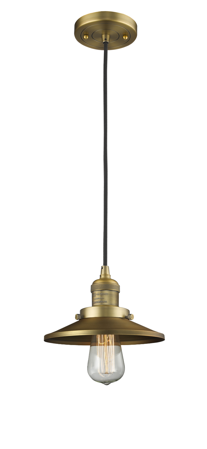 LED Mini Pendant by Innovations - Franklin Restoration Collection, Brushed Brass Finish - 201C-BB-M4-LED