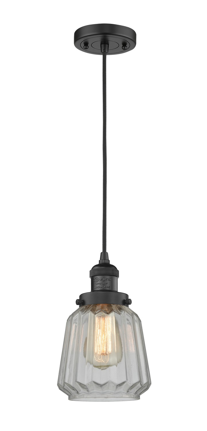 LED Mini Pendant by Innovations - Franklin Restoration Collection, Matte Black Finish - 201C-BK-G142-LED