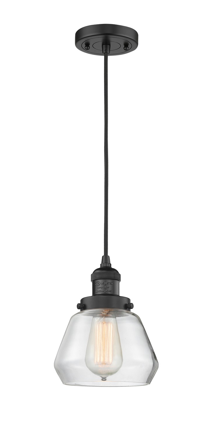 LED Mini Pendant by Innovations - Franklin Restoration Collection, Matte Black Finish - 201C-BK-G172-LED
