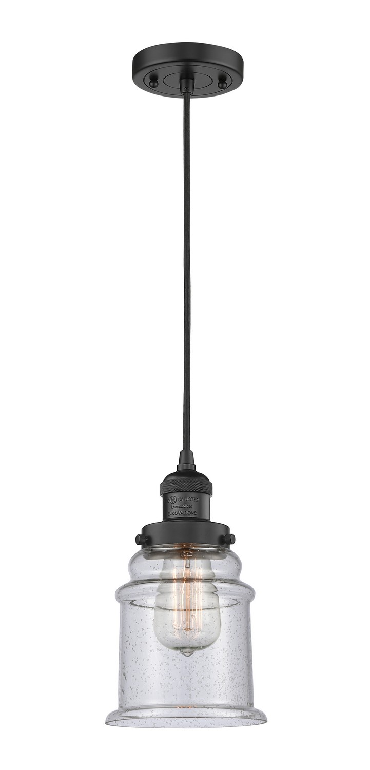 LED Mini Pendant by Innovations - Franklin Restoration Collection, Matte Black Finish - 201C-BK-G184-LED