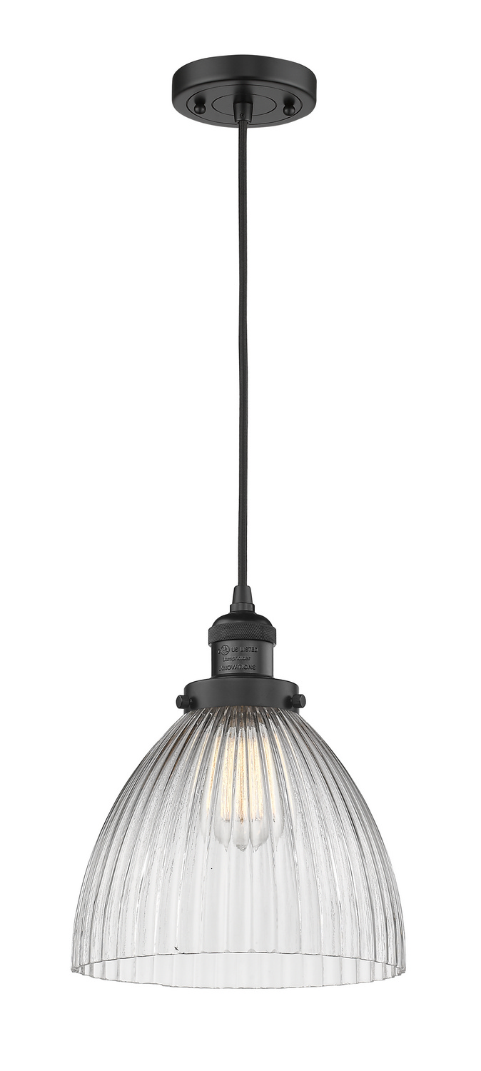 One Light Mini Pendant by Innovations - Franklin Restoration Collection, Matte Black Finish - 201C-BK-G222