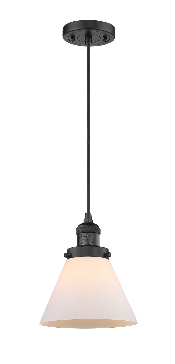 One Light Mini Pendant by Innovations - Franklin Restoration Collection, Matte Black Finish - 201C-BK-G41