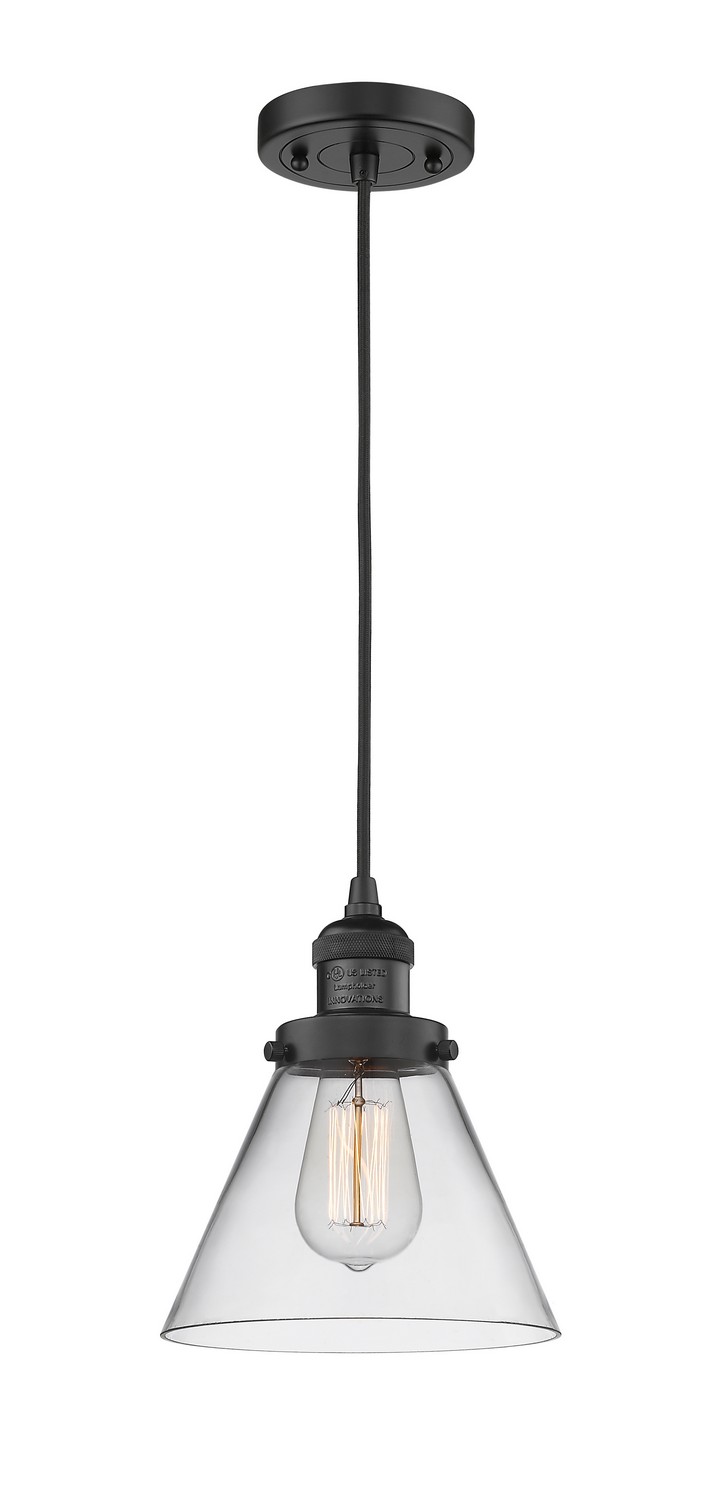 LED Mini Pendant by Innovations - Franklin Restoration Collection, Matte Black Finish - 201C-BK-G42-LED
