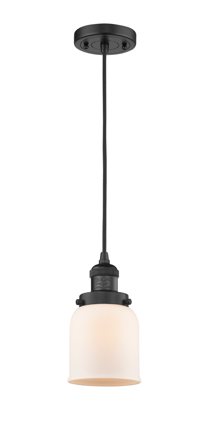 One Light Mini Pendant by Innovations - Franklin Restoration Collection, Matte Black Finish - 201C-BK-G51