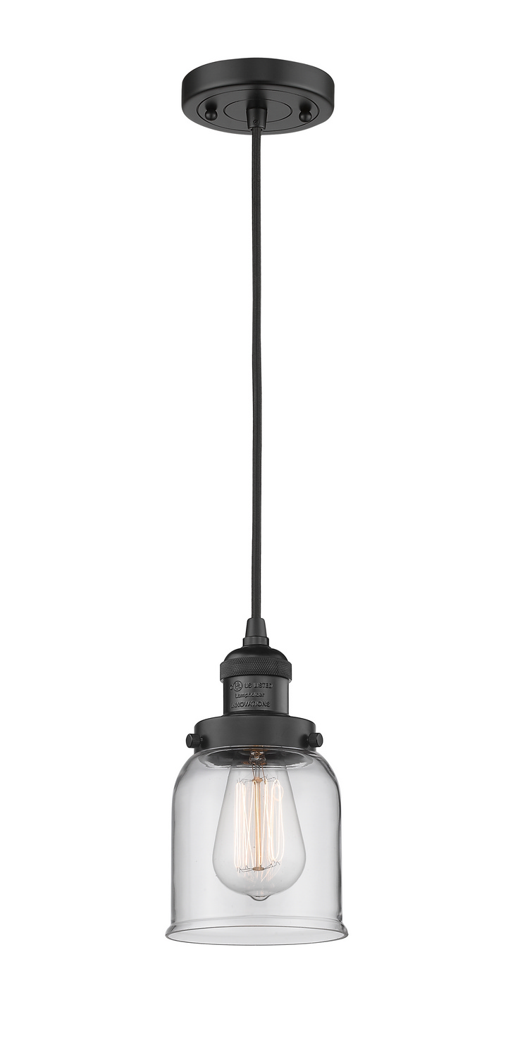 One Light Mini Pendant by Innovations - Franklin Restoration Collection, Matte Black Finish - 201C-BK-G52