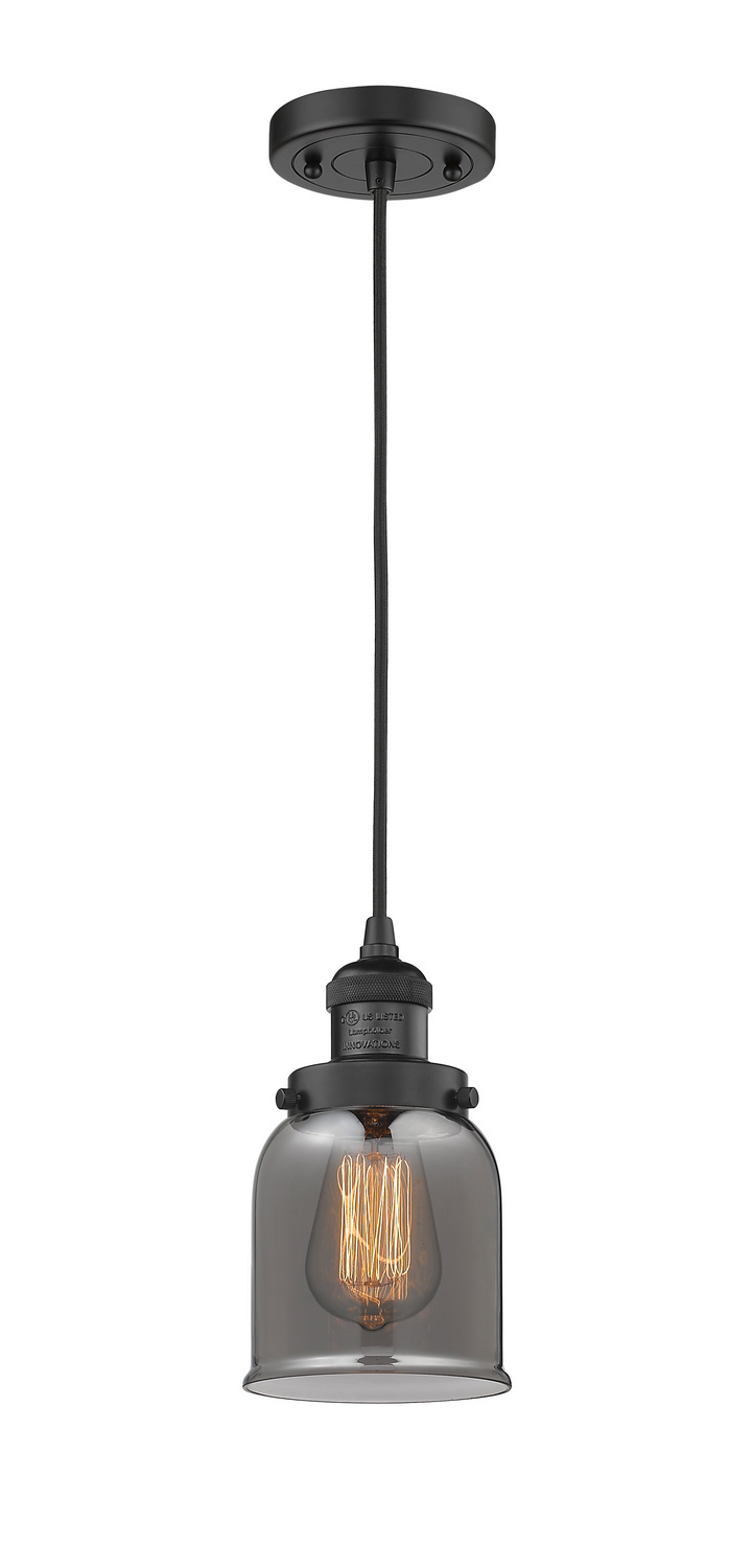 One Light Mini Pendant by Innovations - Franklin Restoration Collection, Matte Black Finish - 201C-BK-G53