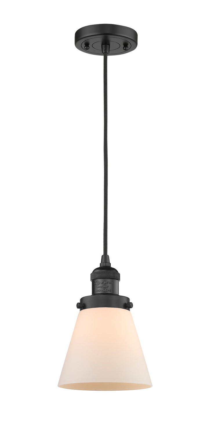 LED Mini Pendant by Innovations - Franklin Restoration Collection, Matte Black Finish - 201C-BK-G61-LED
