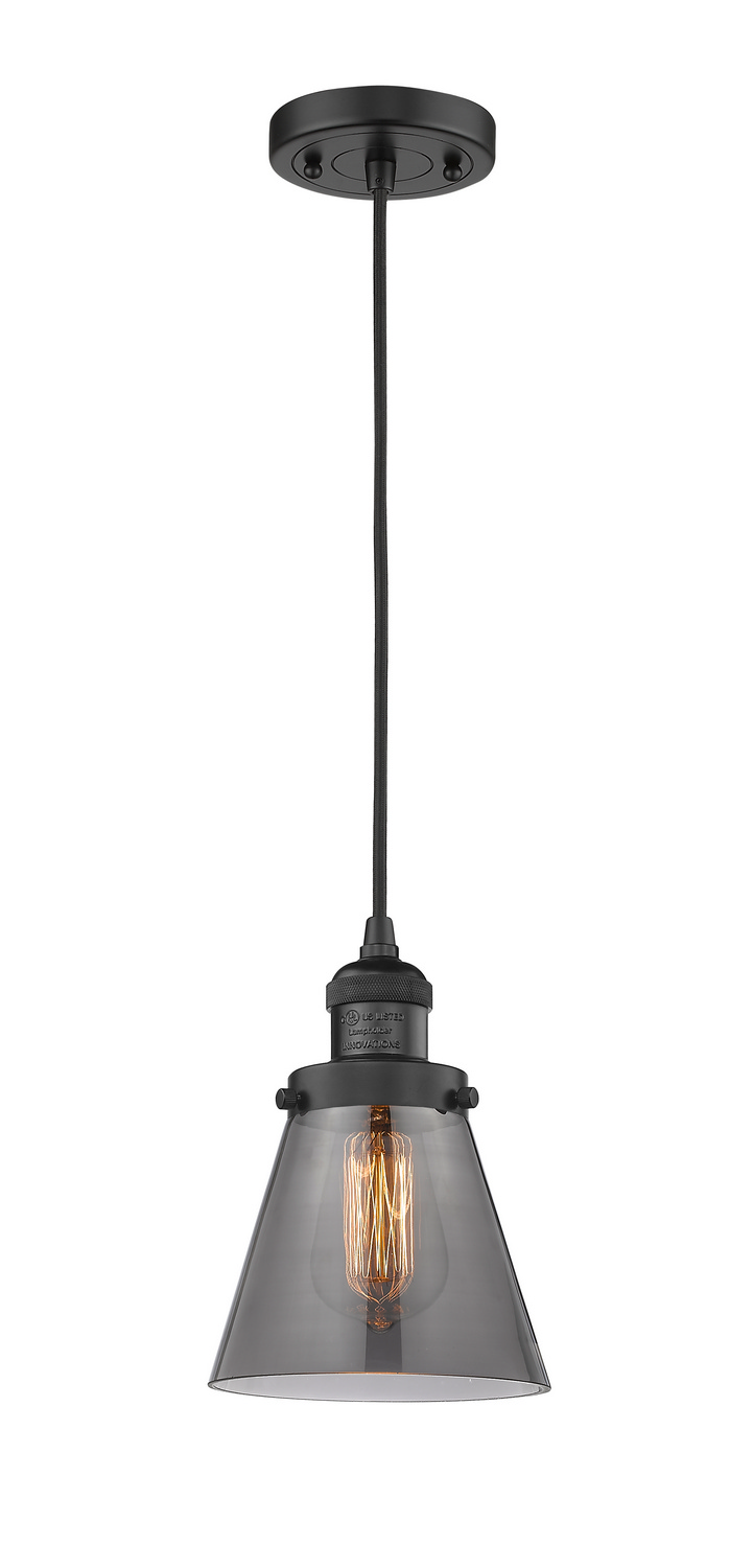 One Light Mini Pendant by Innovations - Franklin Restoration Collection, Matte Black Finish - 201C-BK-G63