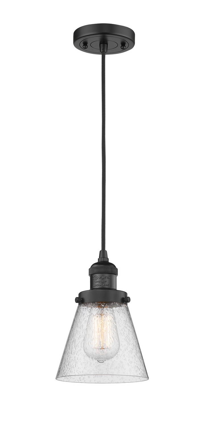 LED Mini Pendant by Innovations - Franklin Restoration Collection, Matte Black Finish - 201C-BK-G64-LED