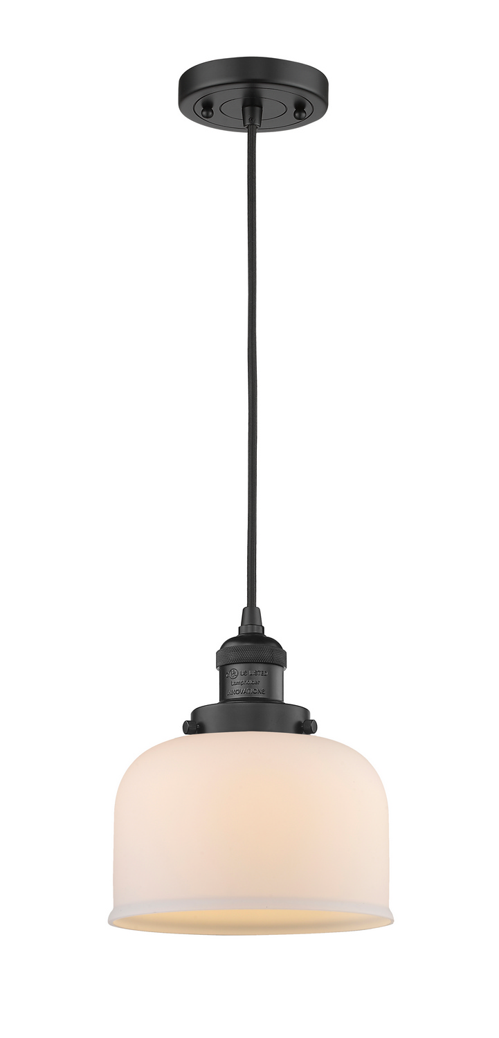 One Light Mini Pendant by Innovations - Franklin Restoration Collection, Matte Black Finish - 201C-BK-G71