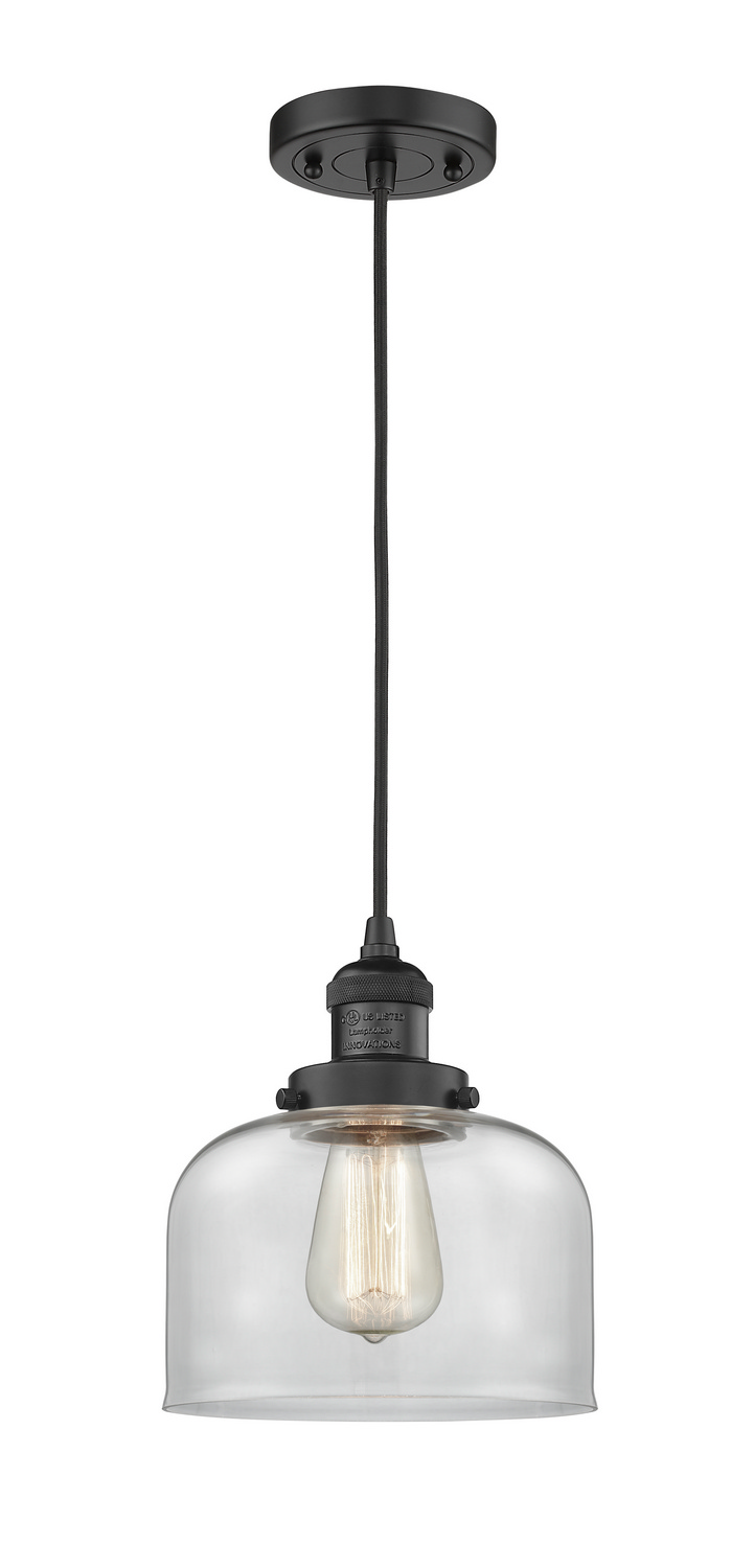 One Light Mini Pendant by Innovations - Franklin Restoration Collection, Matte Black Finish - 201C-BK-G72