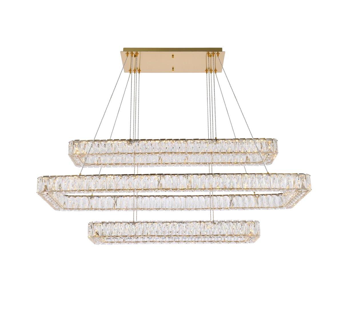 Photos - Chandelier / Lamp Elegant Lighting Gold LED Pendant from the Monroe Collection 3504G50L3G