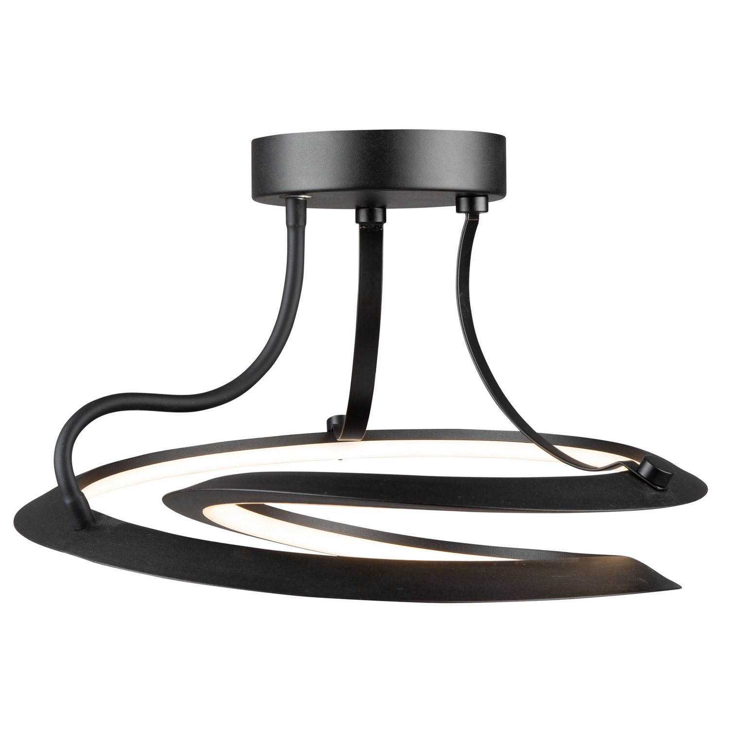 Ara LED Semi-Flush Ceiling Light in Black