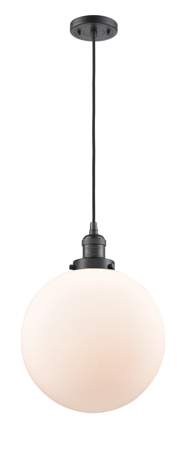 One Light Mini Pendant by Innovations - Franklin Restoration Collection, Oil Rubbed Bronze Finish - 201C-OB-G201-12