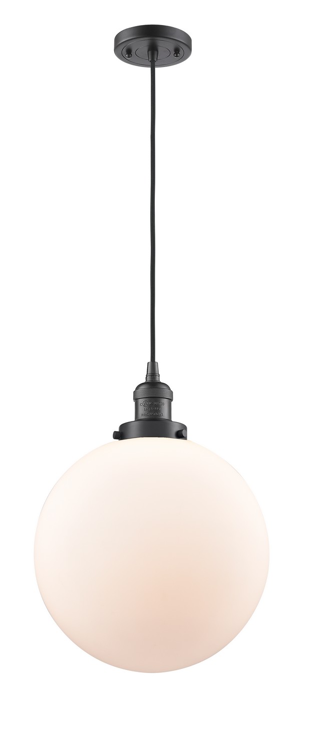 LED Mini Pendant by Innovations - Franklin Restoration Collection, Oil Rubbed Bronze Finish - 201C-OB-G201-12-LED
