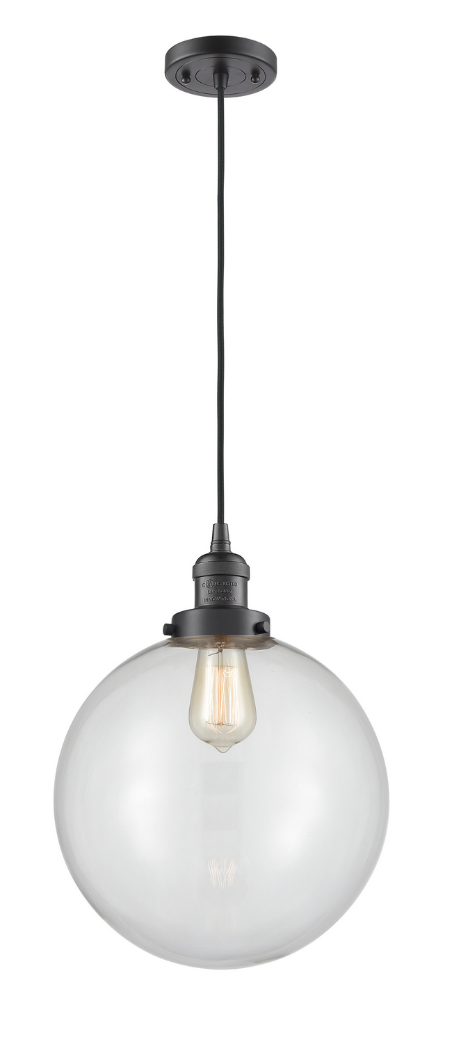 One Light Mini Pendant by Innovations - Franklin Restoration Collection, Oil Rubbed Bronze Finish - 201C-OB-G202-12