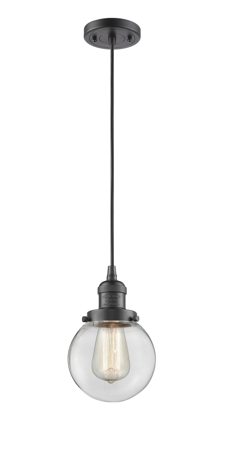 One Light Mini Pendant by Innovations - Franklin Restoration Collection, Oil Rubbed Bronze Finish - 201C-OB-G202-6