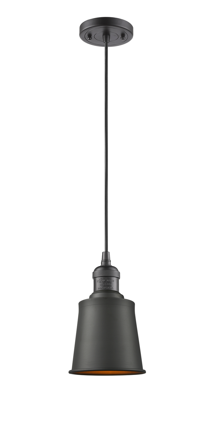 One Light Mini Pendant by Innovations - Franklin Restoration Collection, Oil Rubbed Bronze Finish - 201C-OB-M9-OB