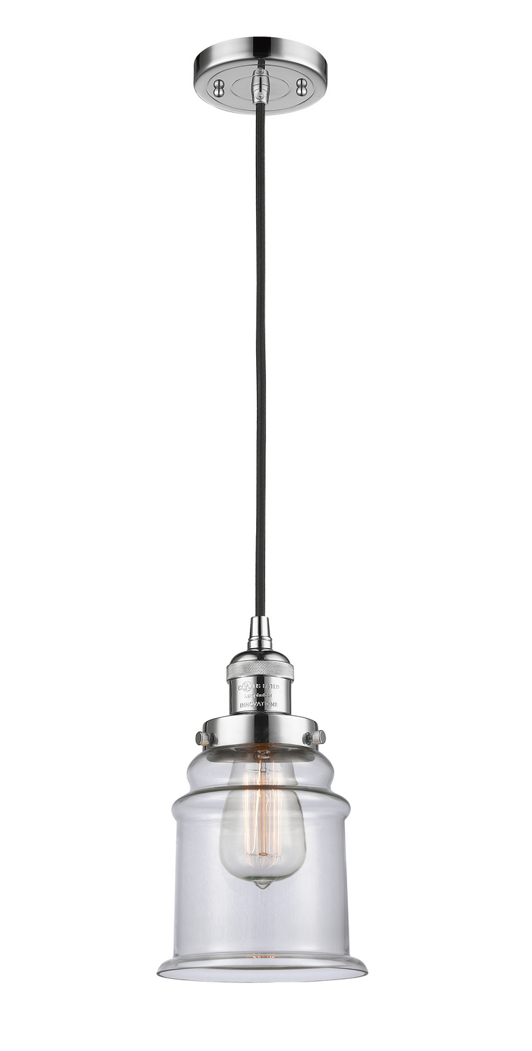 One Light Mini Pendant by Innovations - Franklin Restoration Collection, Polished Chrome Finish - 201C-PC-G182