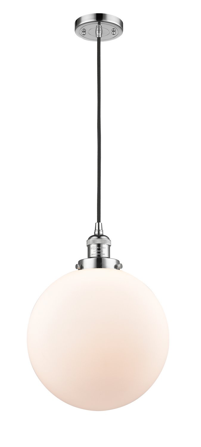 One Light Mini Pendant by Innovations - Franklin Restoration Collection, Polished Chrome Finish - 201C-PC-G201-12