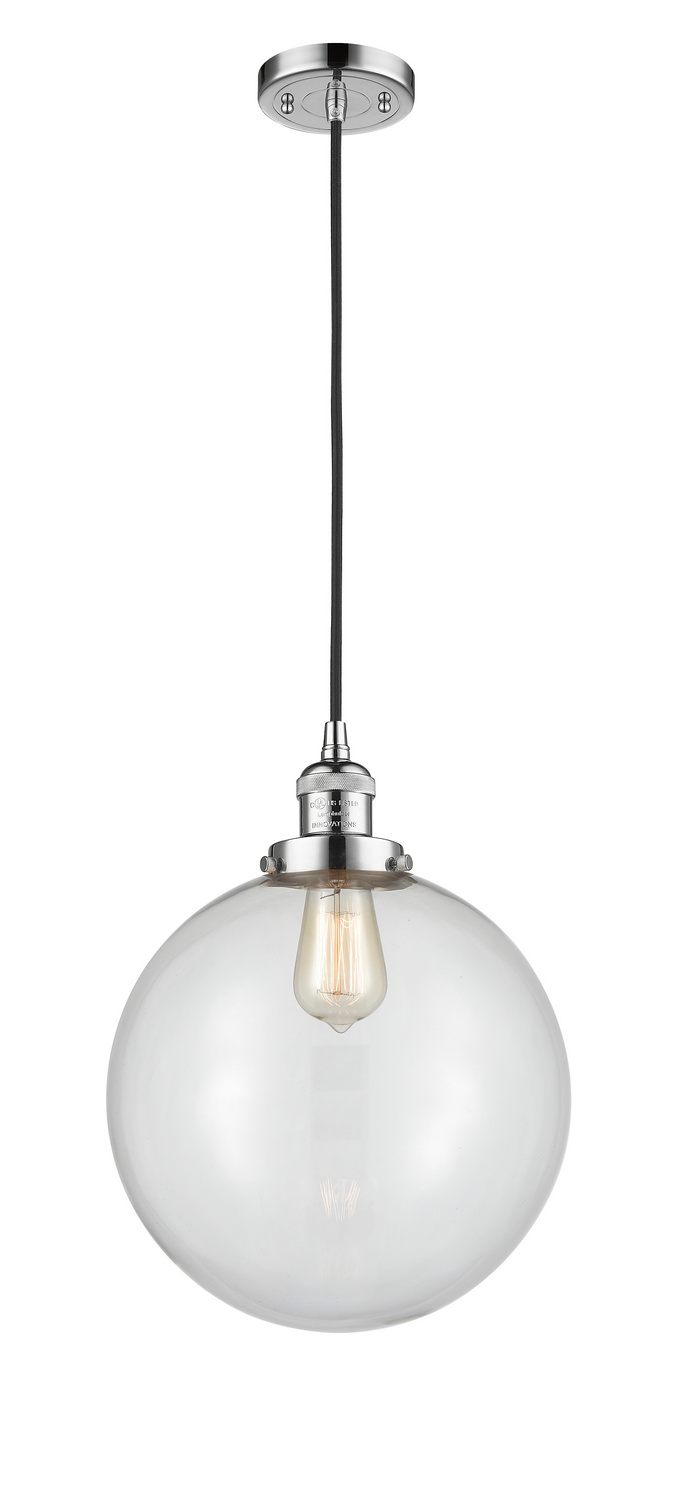 One Light Mini Pendant by Innovations - Franklin Restoration Collection, Polished Chrome Finish - 201C-PC-G202-12