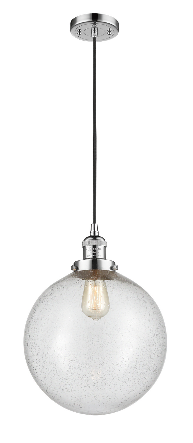 One Light Mini Pendant by Innovations - Franklin Restoration Collection, Polished Chrome Finish - 201C-PC-G204-12