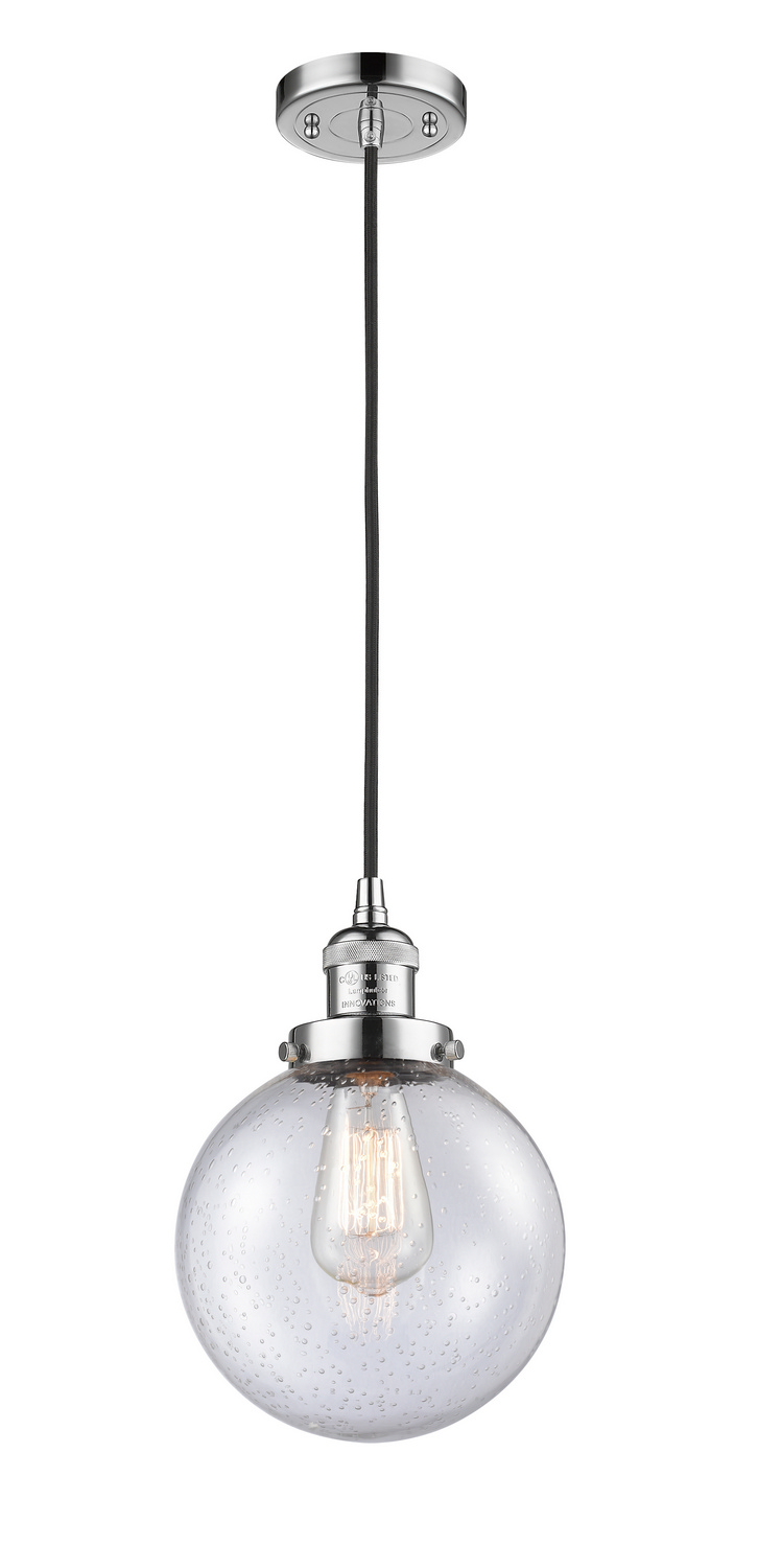 One Light Mini Pendant by Innovations - Franklin Restoration Collection, Polished Chrome Finish - 201C-PC-G204-8