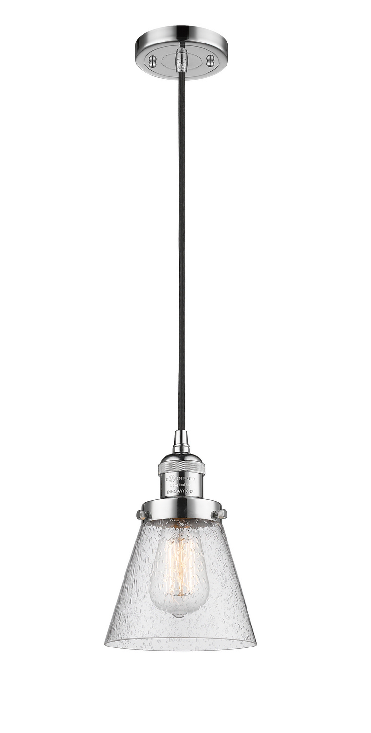 One Light Mini Pendant by Innovations - Franklin Restoration Collection, Polished Chrome Finish - 201C-PC-G64