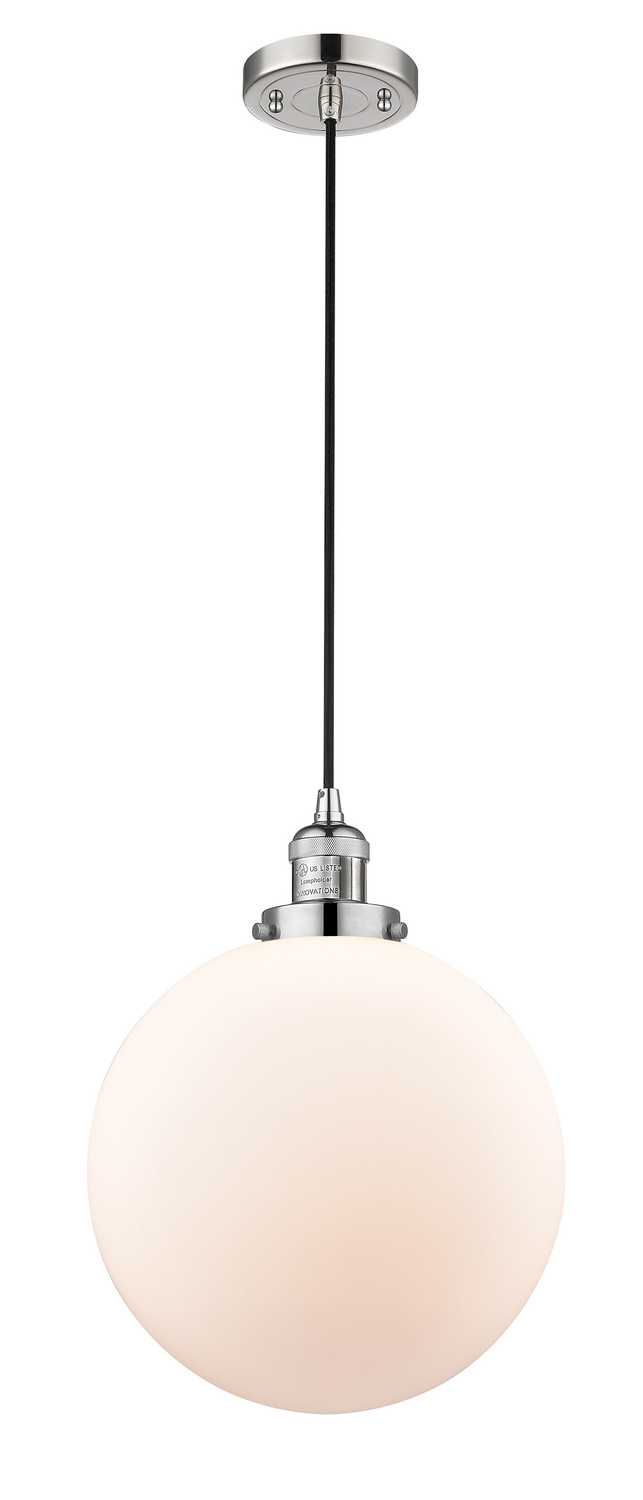 One Light Mini Pendant by Innovations - Franklin Restoration Collection, Polished Nickel Finish - 201C-PN-G201-12